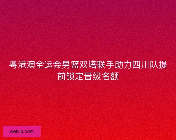 粤港澳全运会男篮双塔联手助力四川队提前锁定晋级名额